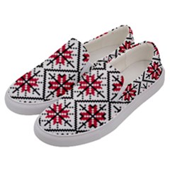 Ukrainian Folk Seamless Pattern Ornament Ethnic Ornament Border Element Traditional Art Men s Canvas Slip Ons