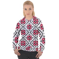 Ukrainian Folk Seamless Pattern Ornament Ethnic Ornament Border Element Traditional Art Women s Overhead Hoodie by Grandong