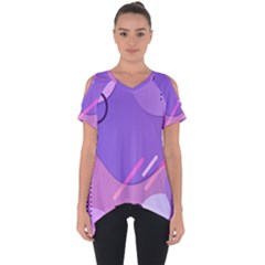 Colorful Labstract Wallpaper Theme Cut Out Side Drop T-shirt