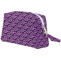 Violet White Pattern Wristlet Pouch Bag (Large) View2