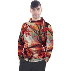 Forest Path Red Nature Men s Pullover Hoodie