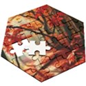 Forest Path Red Nature Wooden Puzzle Hexagon View3