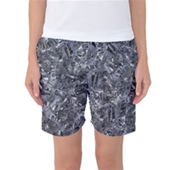 Geologic Marine Life Motif Black And White Print Women s Basketball Shorts by dflcprintsclothing