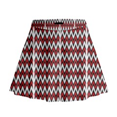 A Red And Black Zigzag Pattern On A White Background Mini Flare Skirt by catchydesignhill