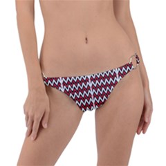 A Red And Black Zigzag Pattern On A White Background Ring Detail Bikini Bottoms by catchydesignhill