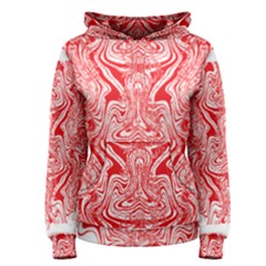 A Red And White Image Of A Pattern On A White Background Women s Pullover Hoodie