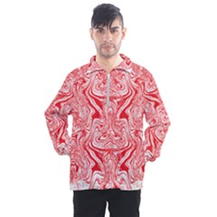 A Red And White Image Of A Pattern On A White Background Men s Half Zip Pullover by catchydesignhill