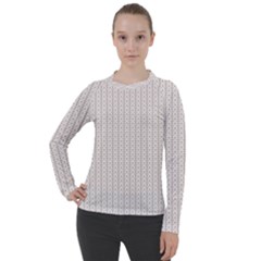 A White Background With A Brown Pattern On It Women s Pique Long Sleeve T-shirt