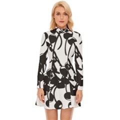 A Black And White Picture Of A Bunch Of Flowers Long Sleeve Velour Longline Dress by catchydesignhill