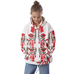 A Red And Beige Scarf With A Picture Of A Woman Holding A Tennis Racket Kids  Oversized Hoodie by catchydesignhill