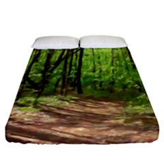 Peaceful Green Forest Walk Fitted Sheet (california King Size) by ExtraAwesomeSauce