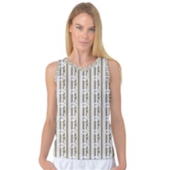 A White And Brown Striped Wallpaper With A Pattern Women s Basketball Tank Top by catchydesignhill