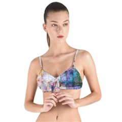 Cosmic Owls Pattern Tie Up Cut Bikini Top by ExtraGoodSauce