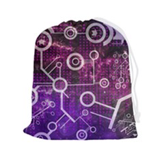 Cosmic Network Geometric Art Drawstring Pouch (2xl) by ExtraAwesomeSauce