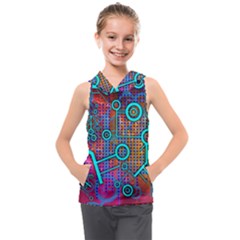 Abstract Tech Galaxy Design Kids  Sleeveless Hoodie by ExtraGoodSauce