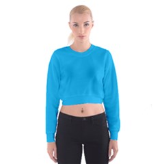 A Blue Sky With A Plane Flying In The Sky Cropped Sweatshirt