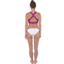 A Pink Background With A White Border Cross Back Hipster Bikini Top  View2