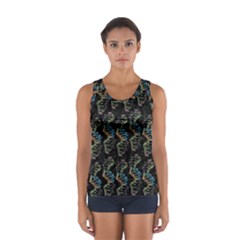 Multicolored Dna Strand Art Sport Tank Top  by ExtraGoodSauce