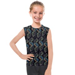 Multicolored Dna Strand Art Kids  Mesh Tank Top by ExtraAwesomeSauce