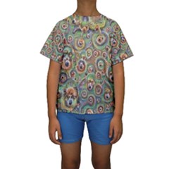 Surreal Abstract Early Ai Art Kids  Short Sleeve Swimwear by ExtraGoodSauce