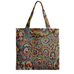 Surreal Abstract Early Ai Art Zipper Grocery Tote Bag by ExtraAwesomeSauce