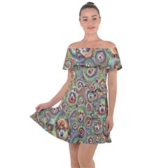 Surreal Abstract Early Ai Art Off Shoulder Velour Dress by ExtraAwesomeSauce