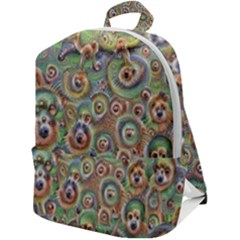 Surreal Abstract Early Ai Art Zip Up Backpack by ExtraGoodSauce