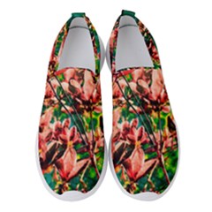 Abstract Floral Artwork Women s Slip On Sneakers