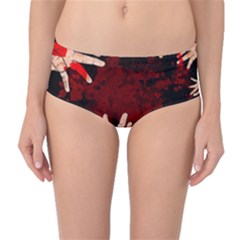 Horror Themed Bloody Hands Mid-waist Bikini Bottoms by ExtraGoodSauce