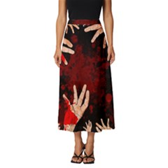 Horror Themed Bloody Hands Classic Midi Chiffon Skirt by ExtraGoodSauce