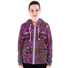 Pink And Purple Leopard Women s Zipper Hoodie by ExtraGoodSauce