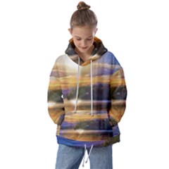 Serene Sunset Over Water Kids  Oversized Hoodie by ExtraGoodSauce