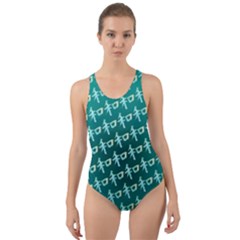 Peaceful Japanese Kanji Design Cut-out Back One Piece Swimsuit by ExtraGoodSauce