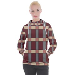 Modern Art Geometric Pattern In Red Hues Women s Hooded Pullover by ExtraGoodSauce