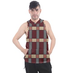 Modern Art Geometric Pattern In Red Hues Men s Sleeveless Hoodie by ExtraGoodSauce