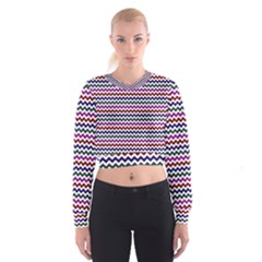 Chevron Pattern Cropped Sweatshirt