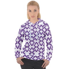 Purple, Textile, Organism, Violet, Art, Font, Magenta, Symmetry, Circle, Pattern Women s Overhead Hoodie by catchydesignhill