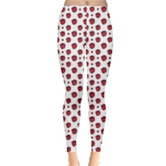 Red Berry Pattern Raspberries Women s Leggings by CoolDesigns