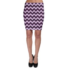 Purple Hand Drawn Pattern With Brushed Zigzag Line On Purple Bodycon Skirt by CoolDesigns