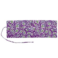 Funny Bacterias Drawing Motif Random Pattern Roll Up Canvas Pencil Holder (m) by dflcprintsclothing