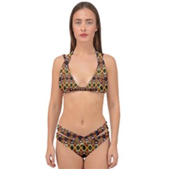 Colorful Geometric Pattern Design Double Strap Halter Bikini Set by ExtraAwesomeSauce