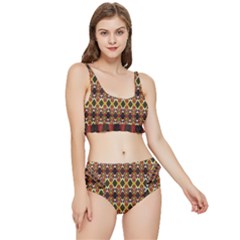 Colorful Geometric Pattern Design Frilly Bikini Set by ExtraAwesomeSauce