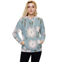 Flora Floral Flower Flowers Pattern Women s Lightweight Drawstring Hoodie by Apenda