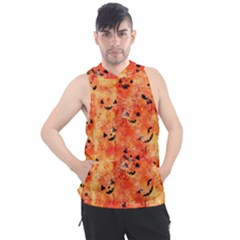 Carved Pumpkin Faces Men s Sleeveless Hoodie by kyorashop23