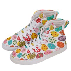 Easter Eggs Pattern, Easter Women s Hi-top Skate Sneakers