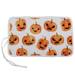 Orange Carved Pumpkins, Adoxali, Halloween Pen Storage Case (l)