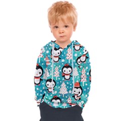 Blue Penguin Pattern, Adoxali, Christmas, Cute Kids  Overhead Hoodie by kyorashop23