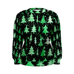 Green Christmas Trees, Adoxali, Scandinavian Women s Sweatshirt