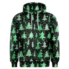 Green Christmas Trees, Adoxali, Scandinavian Men s Overhead Hoodie by kyorashop23