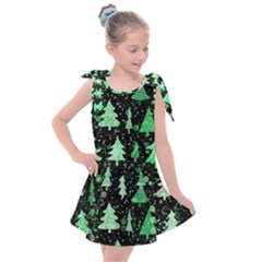 Green Christmas Trees, Adoxali, Scandinavian Kids  Tie Up Tunic Dress by kyorashop23